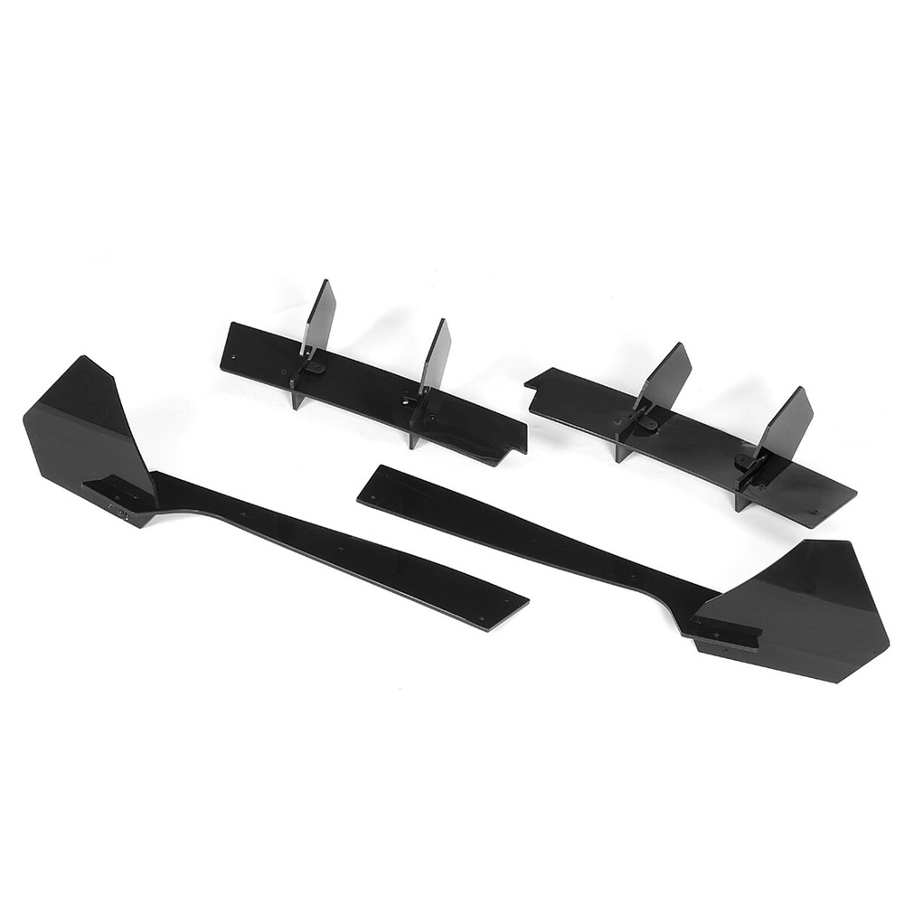 For Ford Mustang 2018-2021 Glossy Black Rear Diffuser & Rear Side Splitters