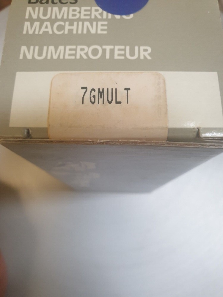 Vintage Bates Numbering Machine Model 7GMULT 