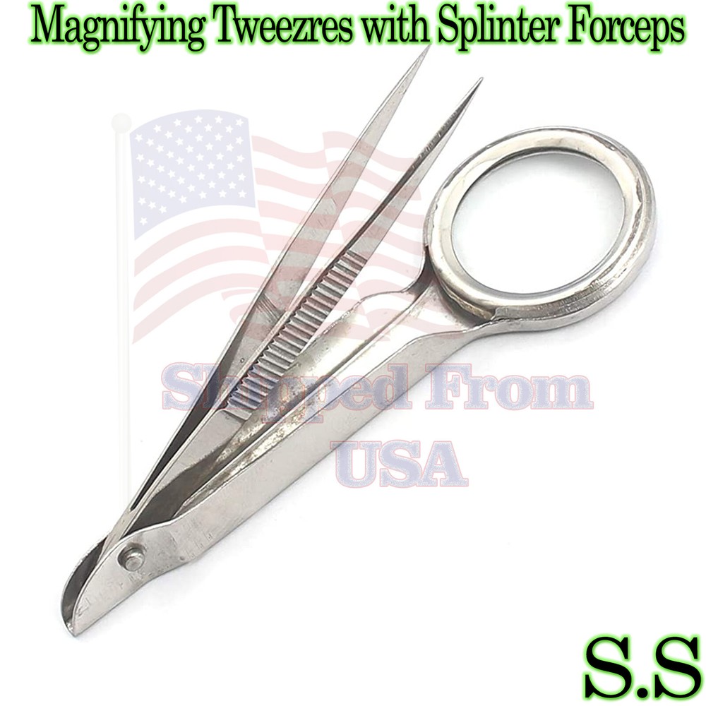 Magnifying Tweezres with Splinter Forceps First Aid
