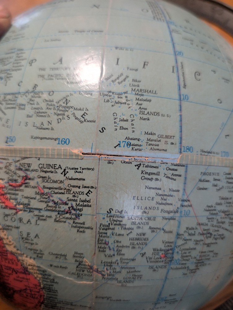 Excellent 1938 10" Replogle Precision Globe (Siam) Art Deco