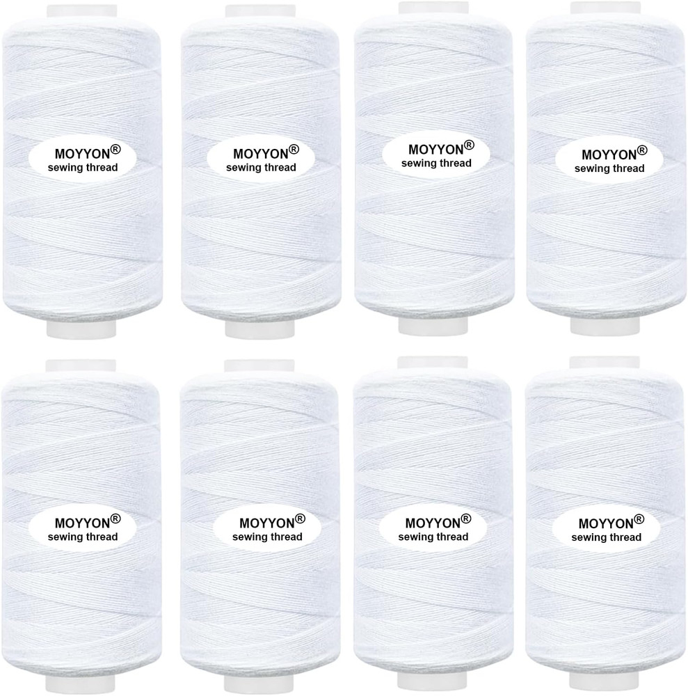 8 Spool Total 4000 Yards Sewing Thread (White)