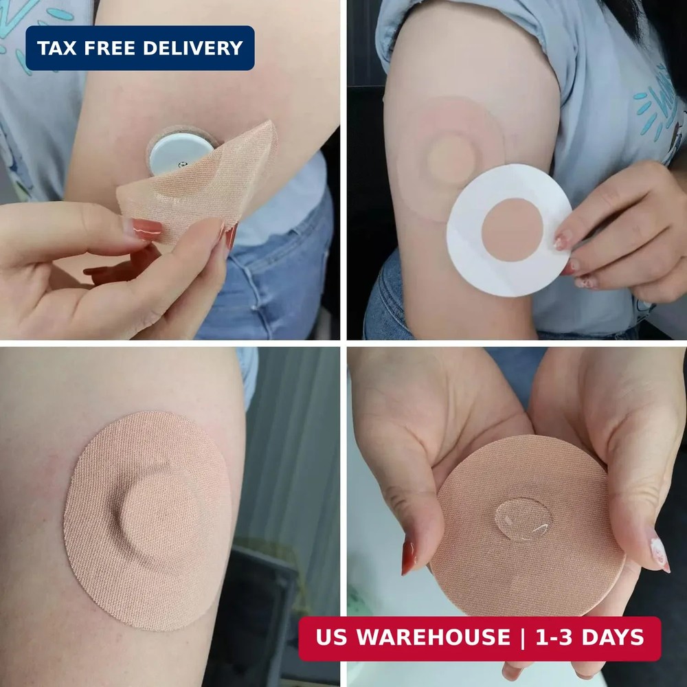 Libre Sensor Covers 25Pack Waterproof CGM Patch No Glue Center Beige