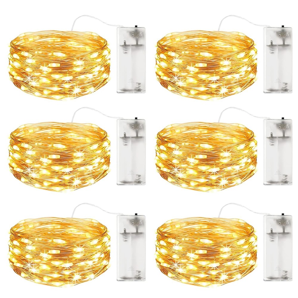 Fairy Lights Battery Operated Firefly Twinkle String Lights Mini 6Pack Cooper...