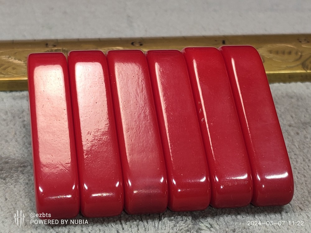 Bakelite Catalin Pinball Flipper Bat Cherry Red Nice One piece VHTF