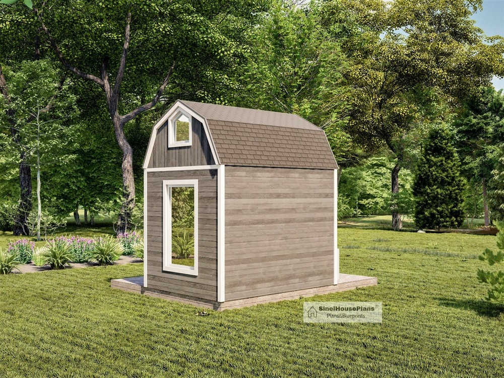 Small Cabin Plan With Loft 8'x10' Tiny House DIY Building Professional Drawings