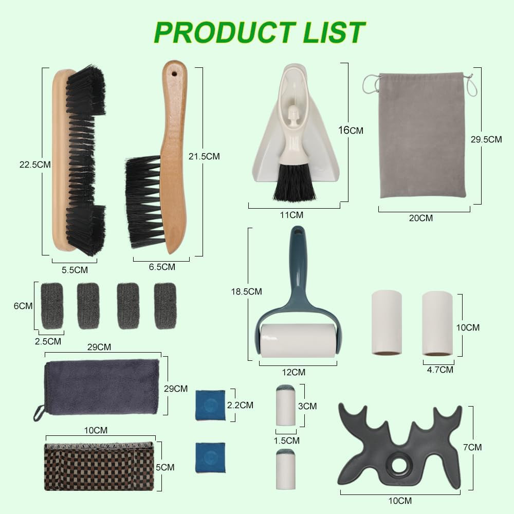 19 Pcs Pool Table Cleaning Kit- Complete Billiard Accessories Set with Pool Tabl