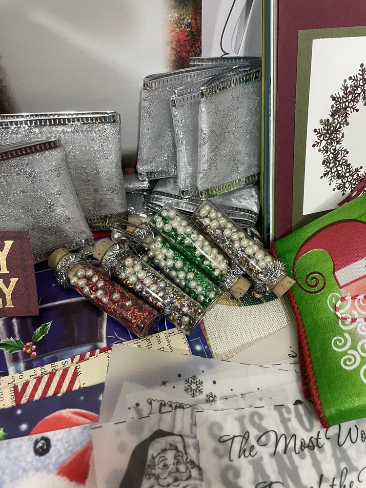 Junk Journal Starter Kit Christmas Crafting Bundle 100+ Piece Ephemera Holiday