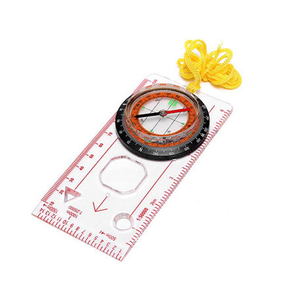Map Compass Ruler Camping Boating Orienteering Magnifying Scale Scout Hiking
