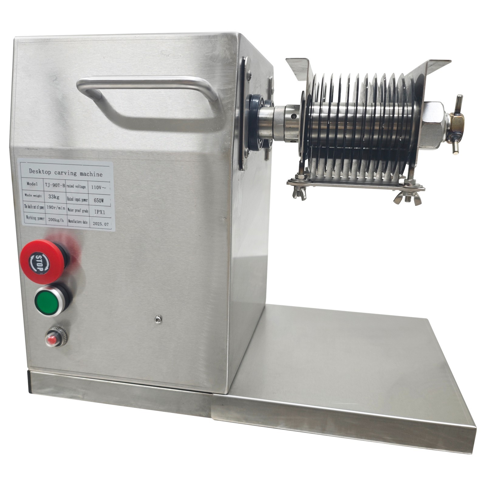 110V Commercial Meat Cutter 6mm Blade Beef Pork Cutting Machine 200Kg/h 650W