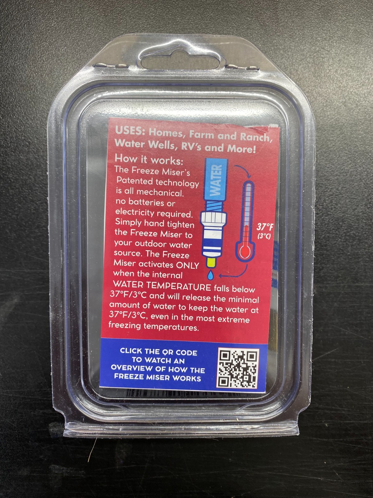 Freeze Miser Outdoor Faucet Freeze Protection, New, Free Shipping