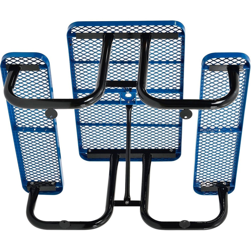 4' Rectangular Expanded Metal Picnic Table 48"L x 62"WBlue