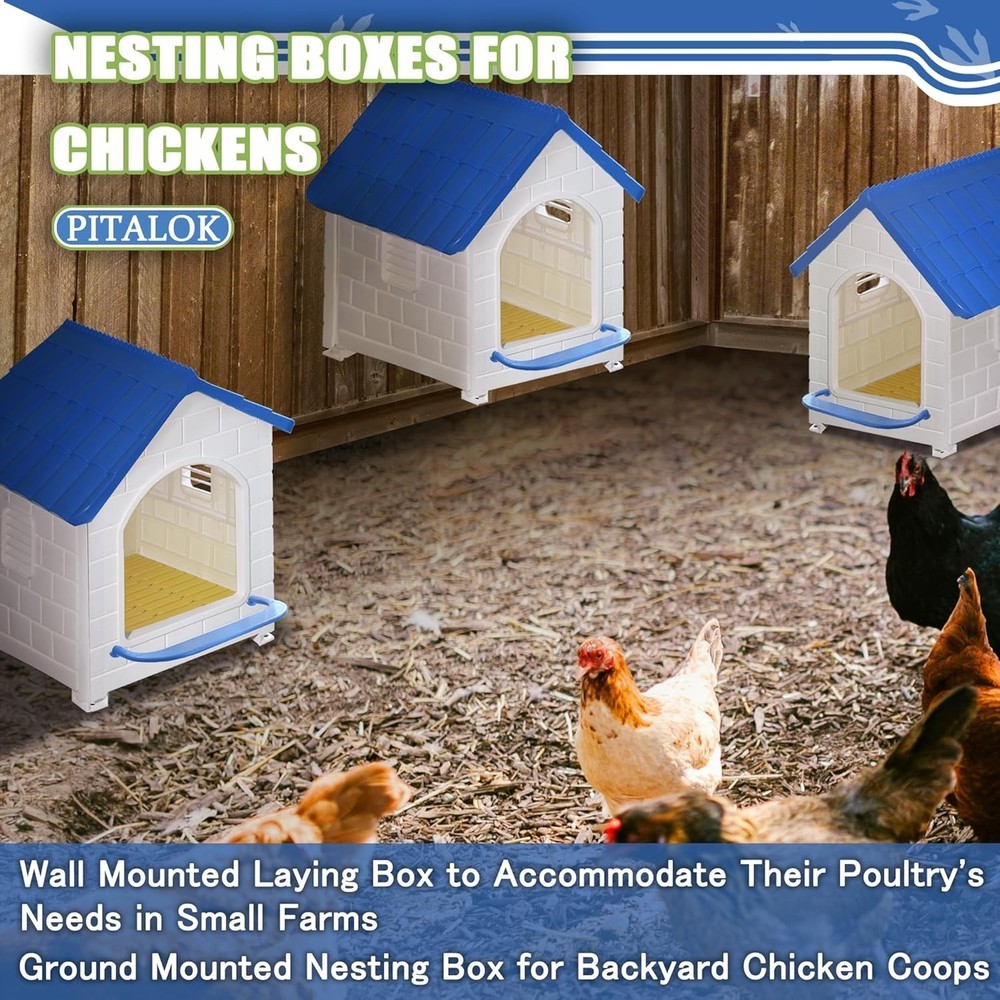 Chicken Nesting Box for Laying Eggs 1/2/3 Pack Large Easy to Assemble Hen Pla...