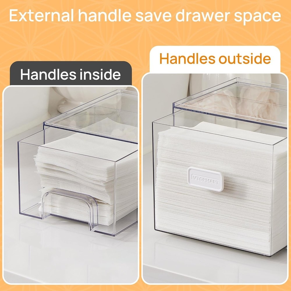 2 Pack Dryer Sheet Holder and Laundry Pods Container,Clear Stackable Storage ...