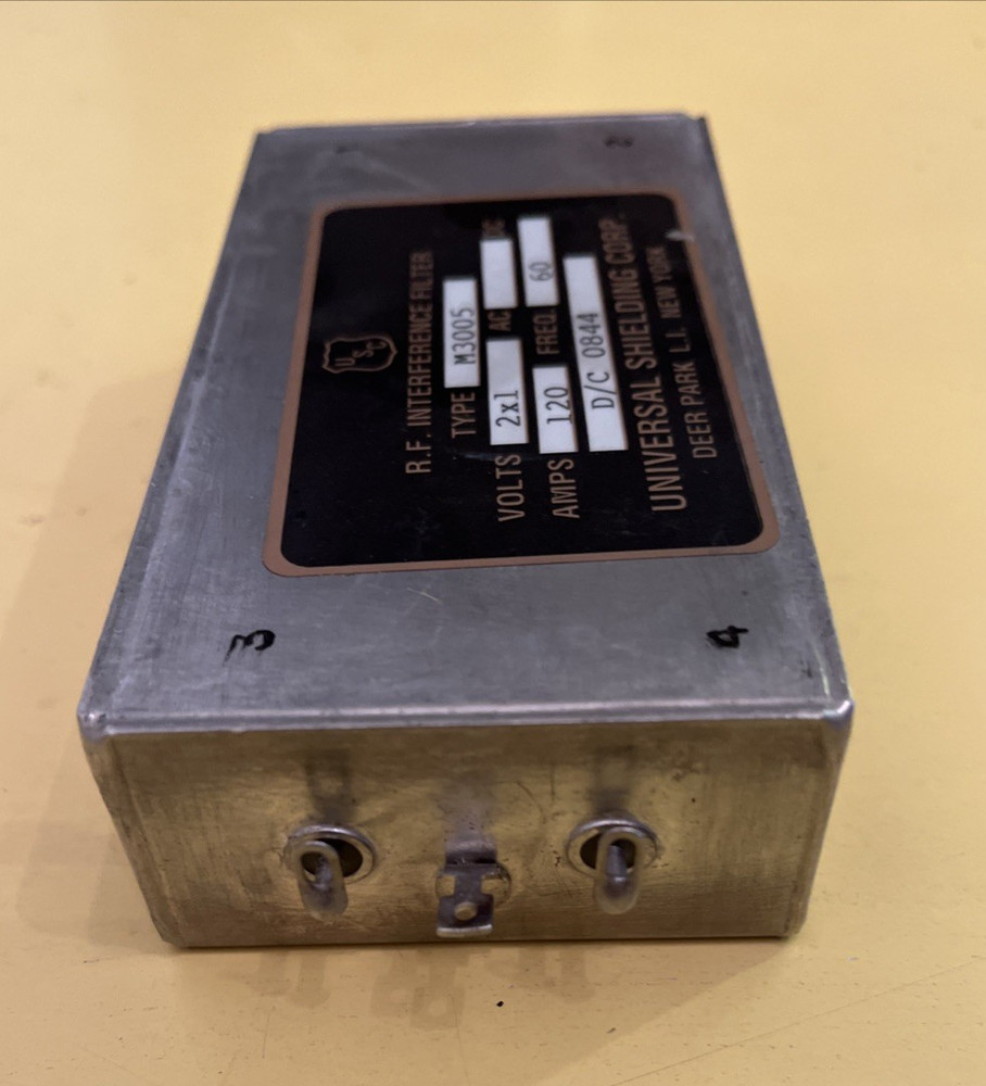 RF Interference Filter 2 wire 120VAC 60Hz 2x1 Amps Data Security M3005 D/C 0844