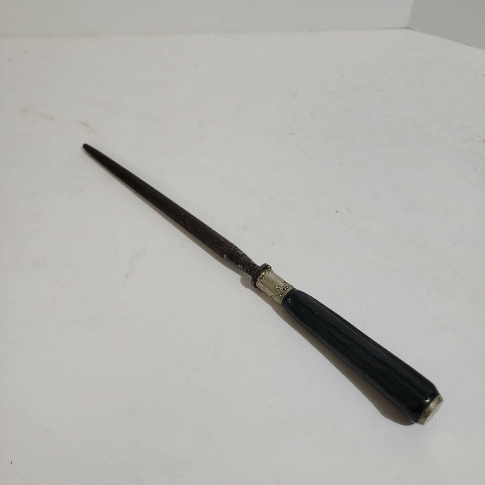 Vintage Lees Dark Brown Stag Handle Knife Sharpener