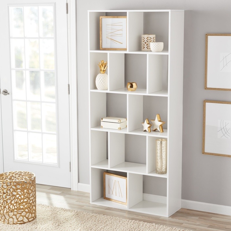 Modern 12-Cube Bookcase Vertical Shelving Storage Unit Open Back Organizer New