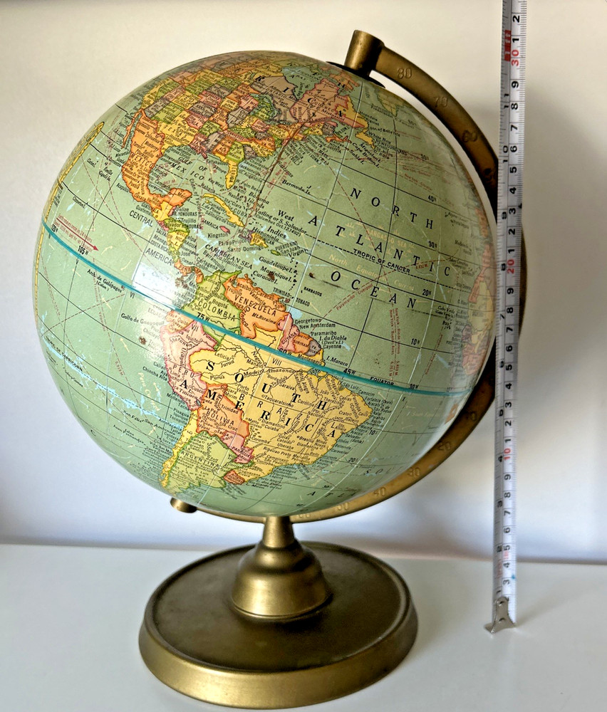 Cram Co. 9" Terrestrial Globe Desktop Tabletop Vintage