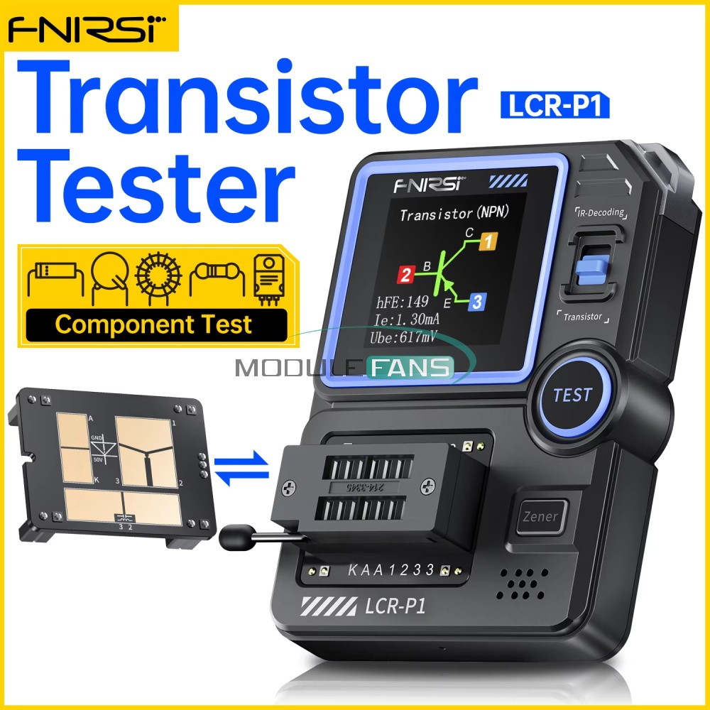 FNIRSI LCR-P1 Transistor Tester Meter Diode, Triode Capacitance LCR ESR Meter