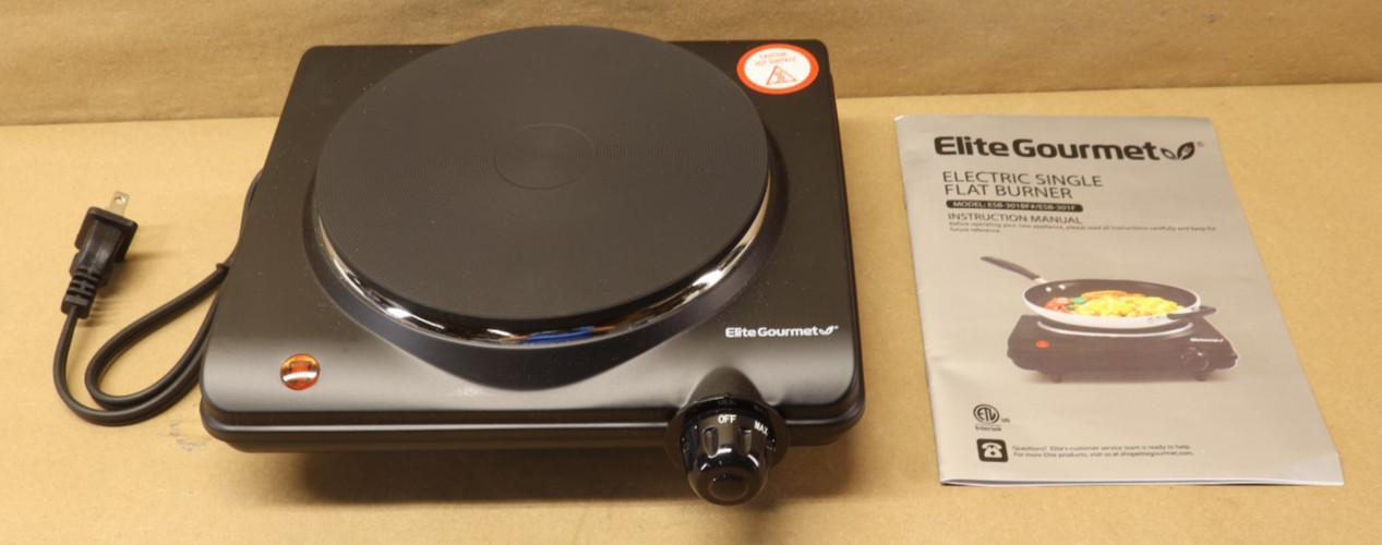 Elite Gourmet Electric Single Burner, Black