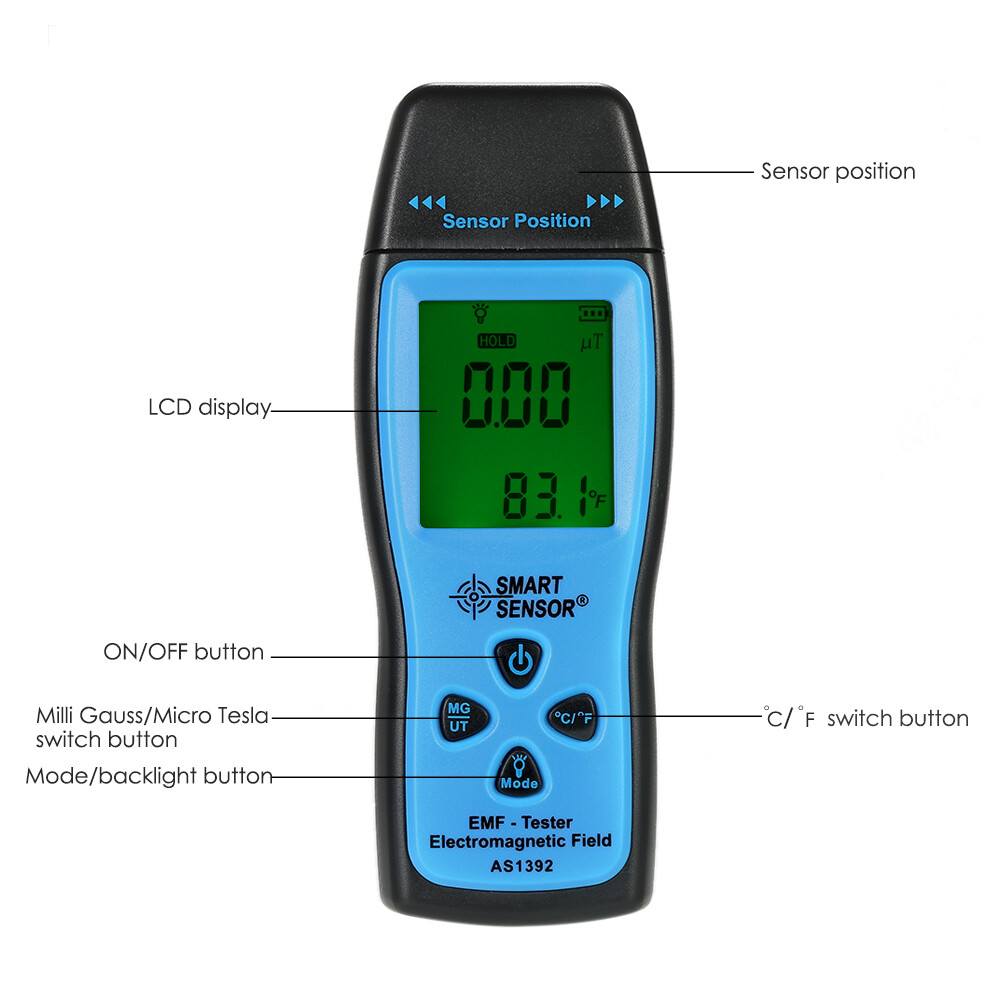 SMART SENSOR Mini Digital EMF Tester Electromagnetic Field Radiation Meter