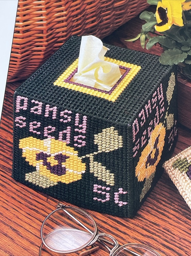 Pansy Tissue Covers Annie's Attic Plastic Canvas Pattern