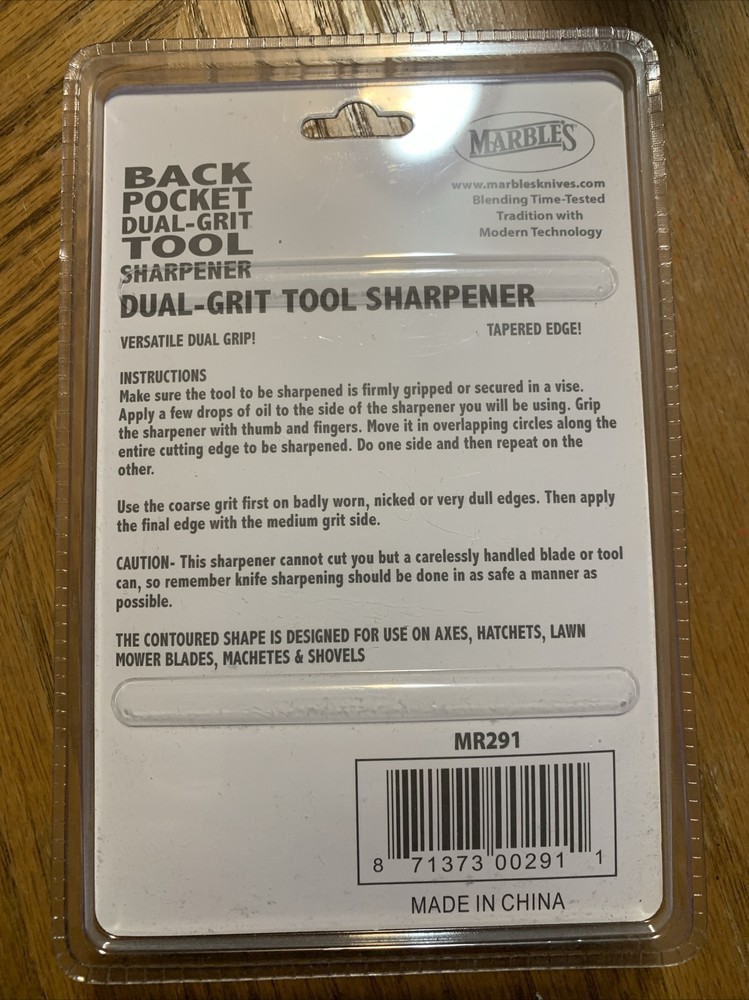 Marbles Back Pocket Sharpener Sharpening Stone Tool Coarse Medium Grit Sides