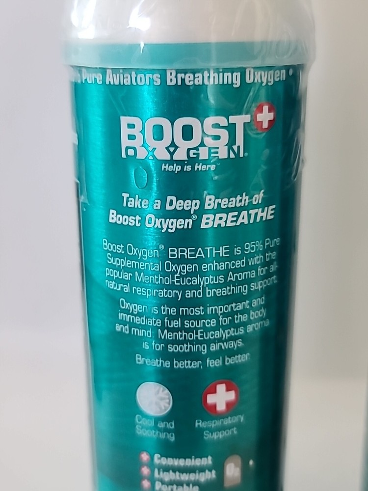 ( 2 ) BOOST OXYGEN 95% Pure Oxygen, Menthol-Eucalyptus, 5 L, MEDIUM Unit
