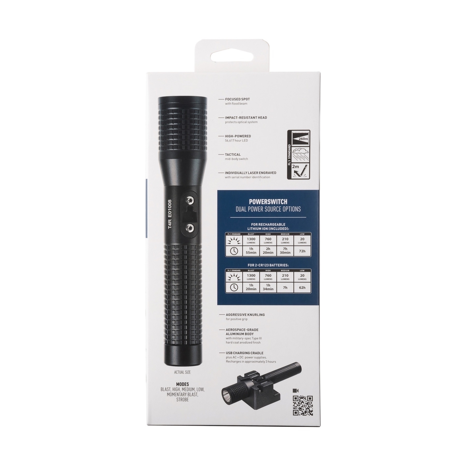 Nite Ize INOVA T4R PowerSwitch Rechargeable Tactical Flashlight