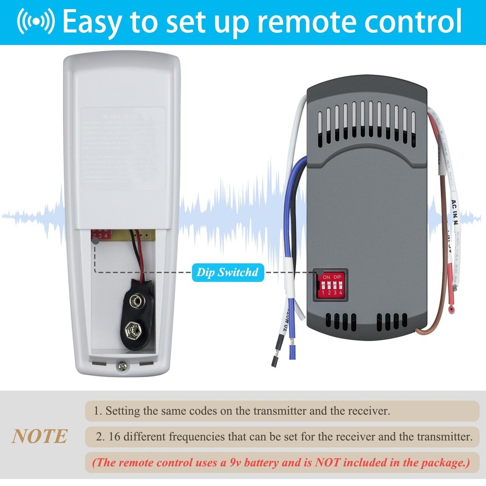 Ceiling Fan Remote Control Kit with Up Down Light, Replacement for Hampton Bay