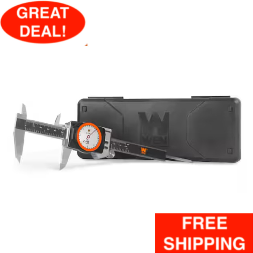 6-Inch Digital Dial Caliper Stainless Steel W/ LED Readout Smart Functionality