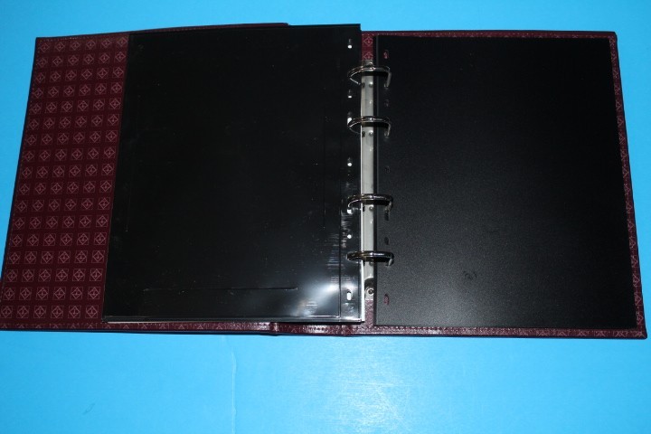 Lighthouse Classic Vario 4 Ring binder w 24 pages Burgundy BlueLakeStamps NICE