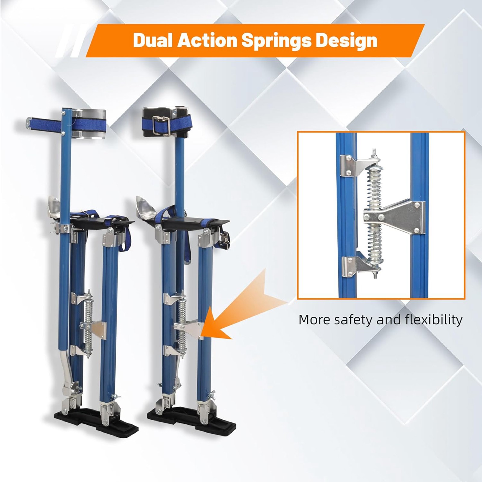 Drywall Stilts 24-40'' Inch Blue Aluminum Tool Stilt For Painting Painter Taping