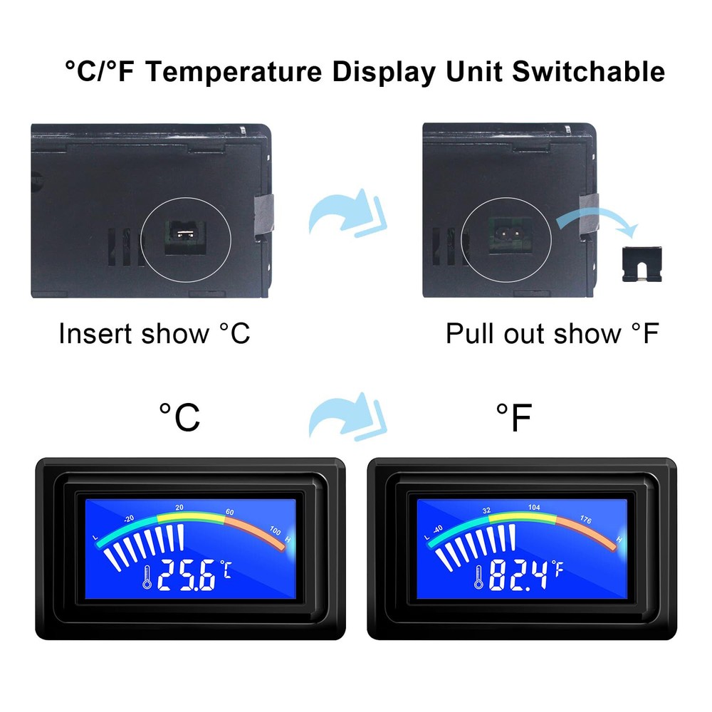Digital Thermometer Temperature Meter 14~176F Fahrenheit Centigrade -10~80℃ PC