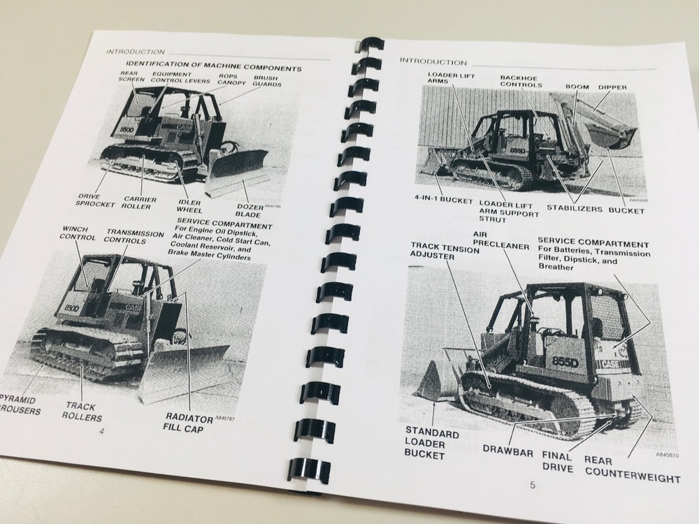 Case 850D 855D Crawler Track Loader Bull Dozer Operators Owners Manual Book
