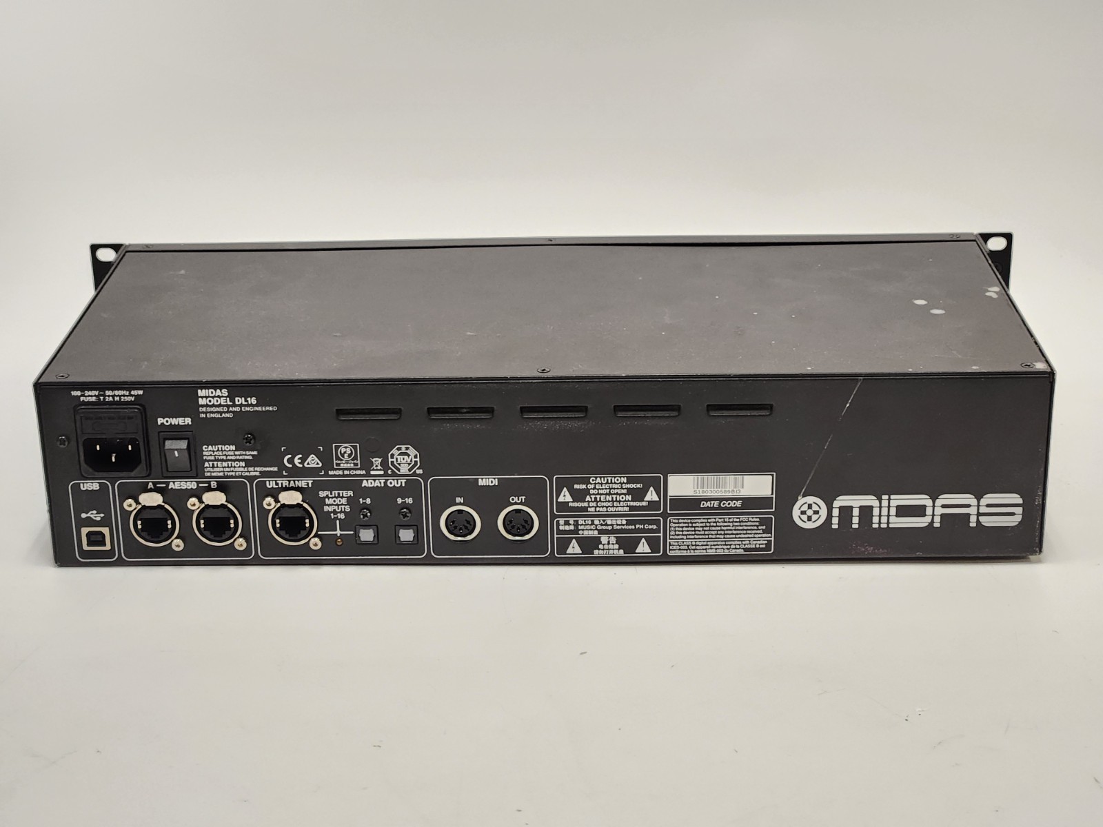 AS-IS MIDAS DL16 16-Channel Digital Stage Box - FOR PARTS/REPAIR - PLEASE READ