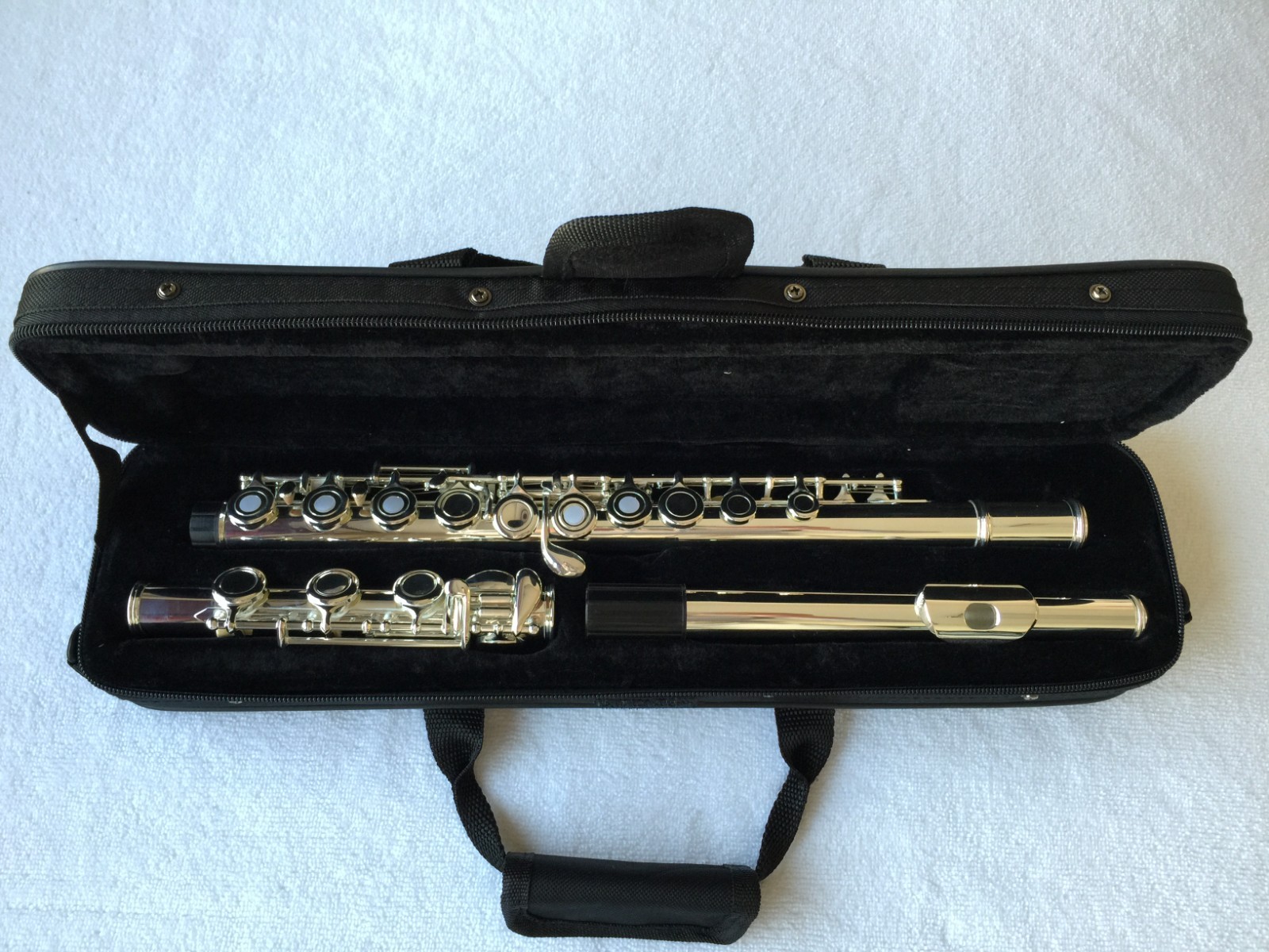 Professional 17 Open Hole Silver Plated Flute E Key B Foot