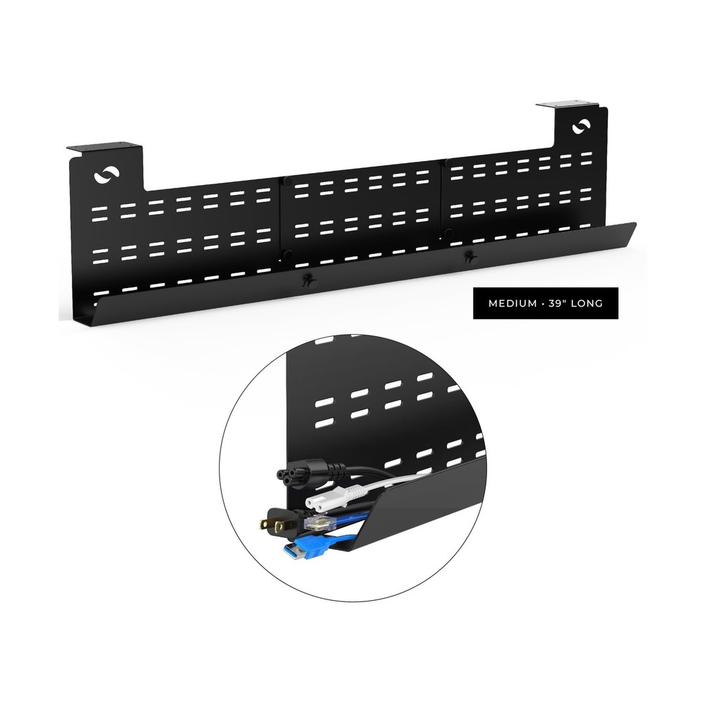 HumanCentric Under Desk Cable Management Tray and Computer Cord Raceway, Unde...