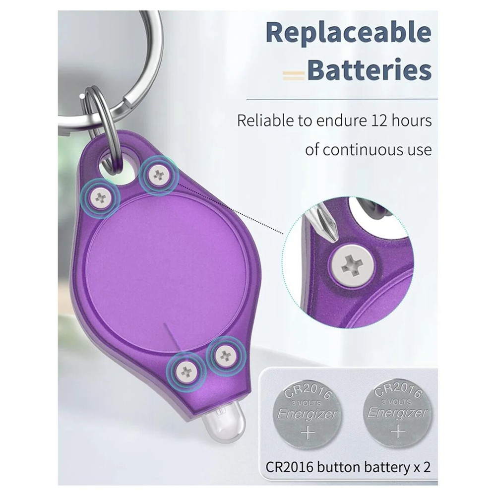 20/50PCS UV Mini Keychain LED Flashlight Key Ring Light Torch Black Light Torch