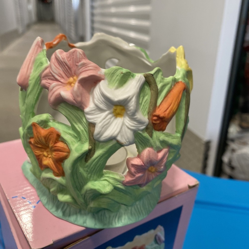 Eastervale Hand Painted Porcelain Easter Candle Holder With Original Box