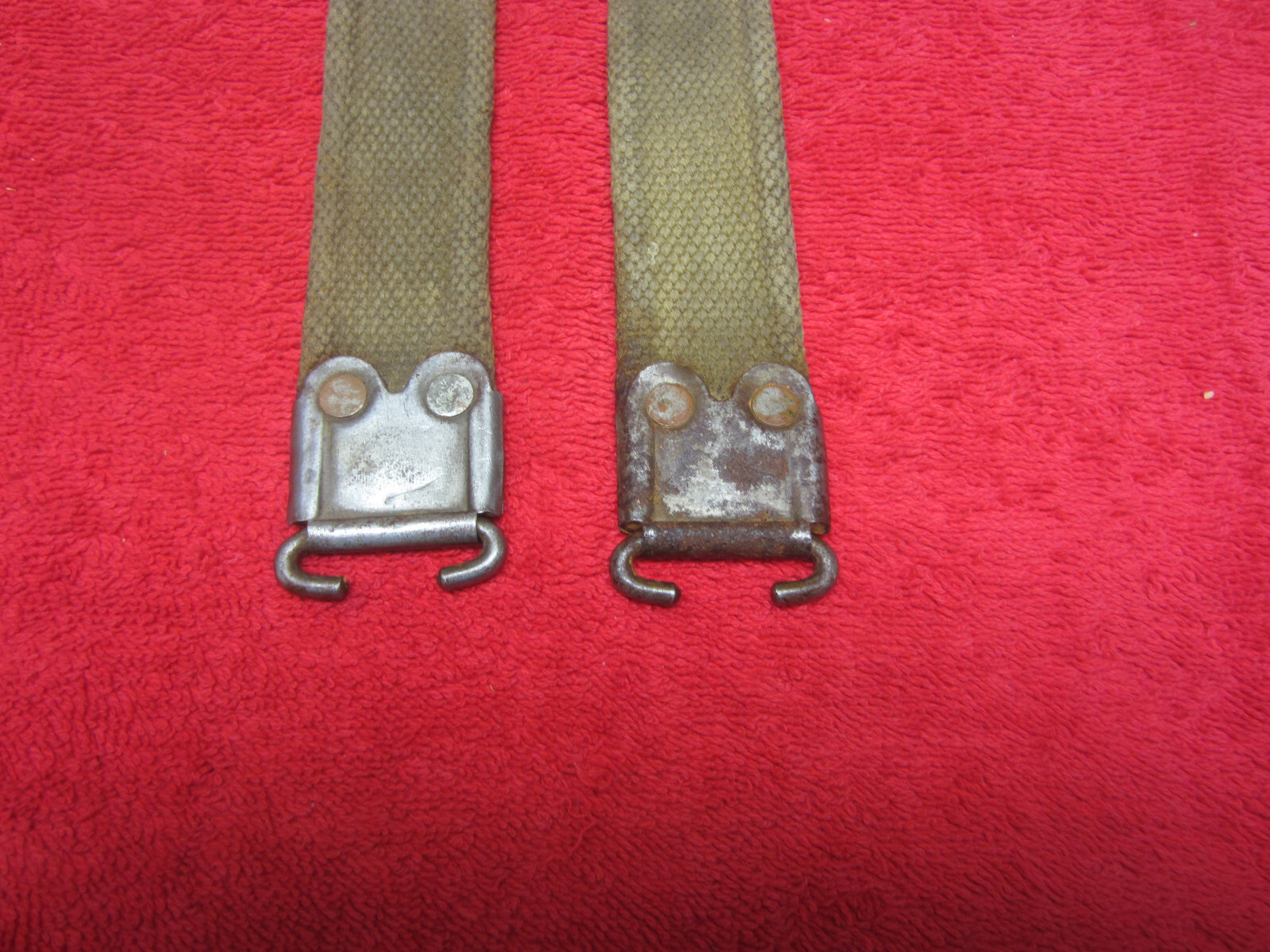 British Original WWII Web Enfield Rifle Sling W/Brass Hooks