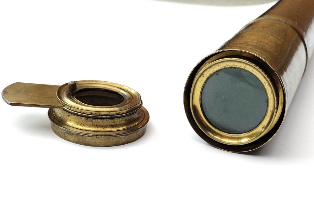A large three draw telescope by Dollond - 'Improved Telescope'.