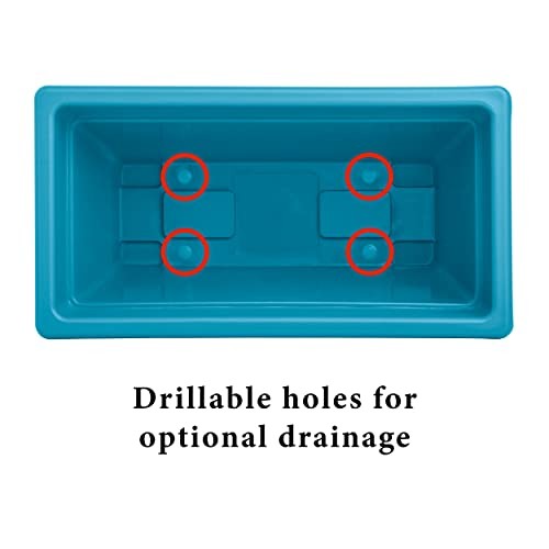 Rectangle Planter Box Indoor/Outdoor Rectangular 16 Inch Bora Bora Blue