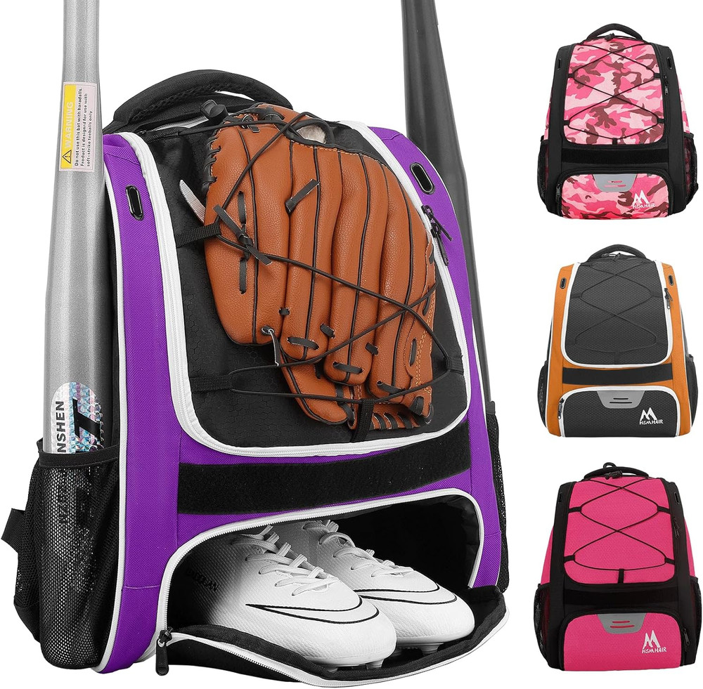 Baseball Bag-Baseball Backpack Holder for Baseball, Large Main Compartment,Softb