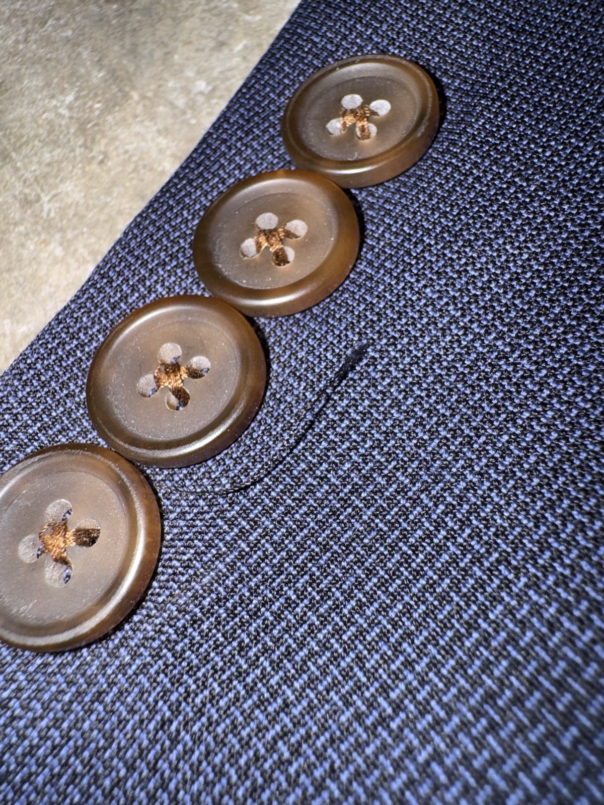 Brooks Brothers Blazer Jacket Mens 44L Blue Hopsack Tollegno Italy Wool Madison