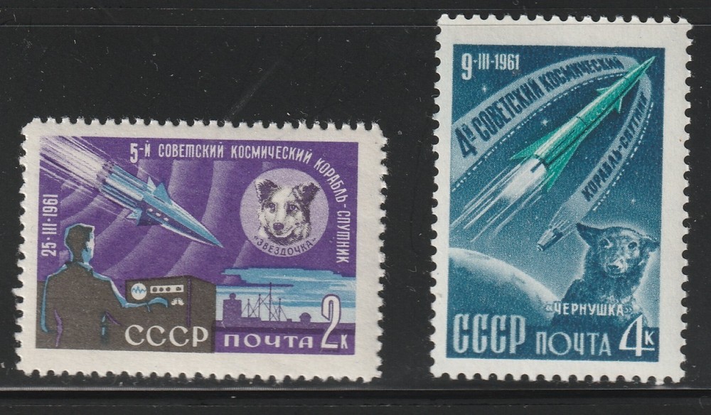 Russia    1961    Sc # 2491-92   Space   MNH   OG