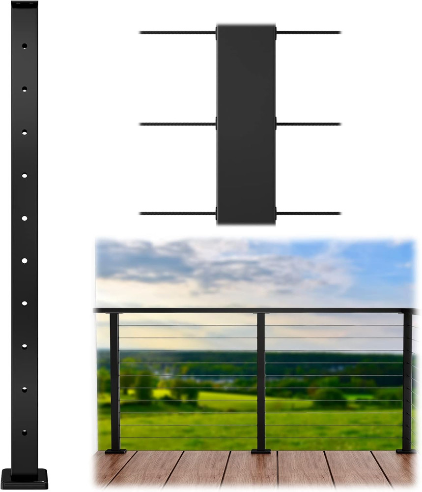 36" Black Corner & Level Post Bundle - Strong & Versatile Support Solution