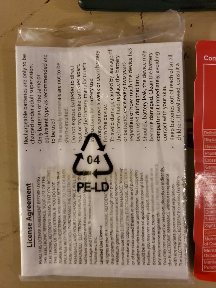 Franklin Intermediate Dictionary w/ Spell Correction 3 in 1 #MWD-460A