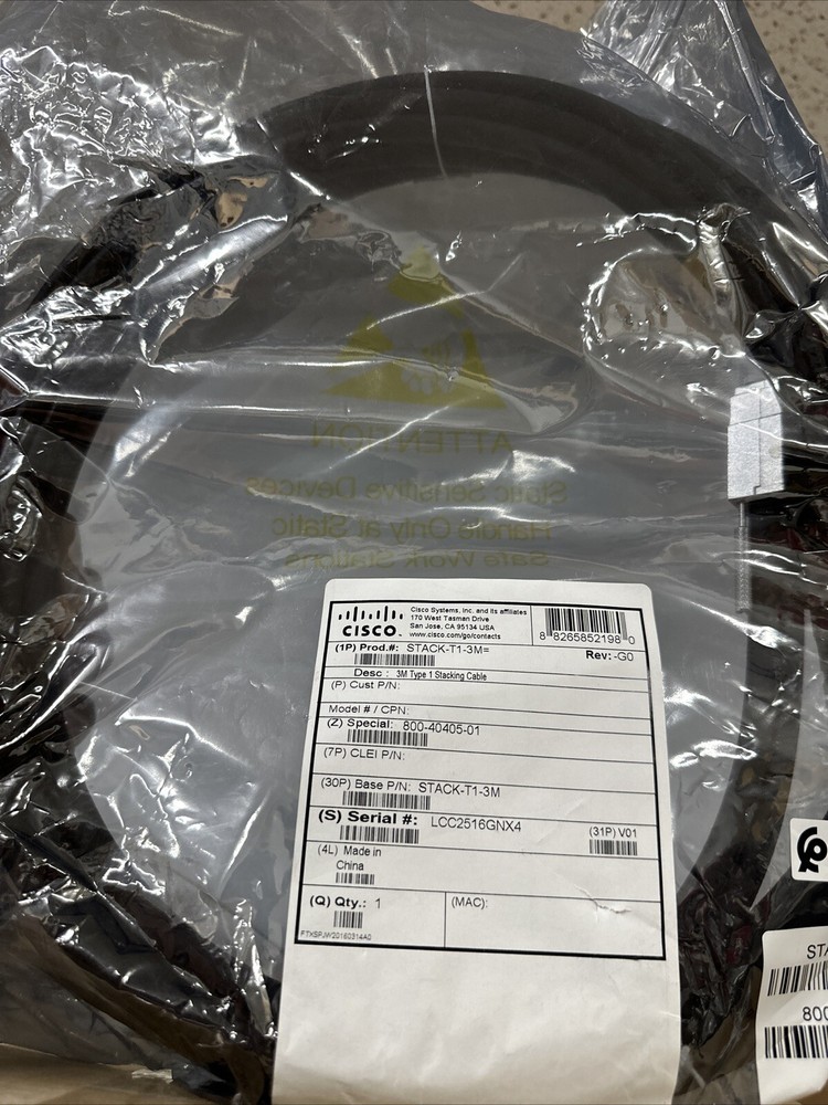 Cisco STACK-T1-3M= 240V Type 1 Stacking Cable