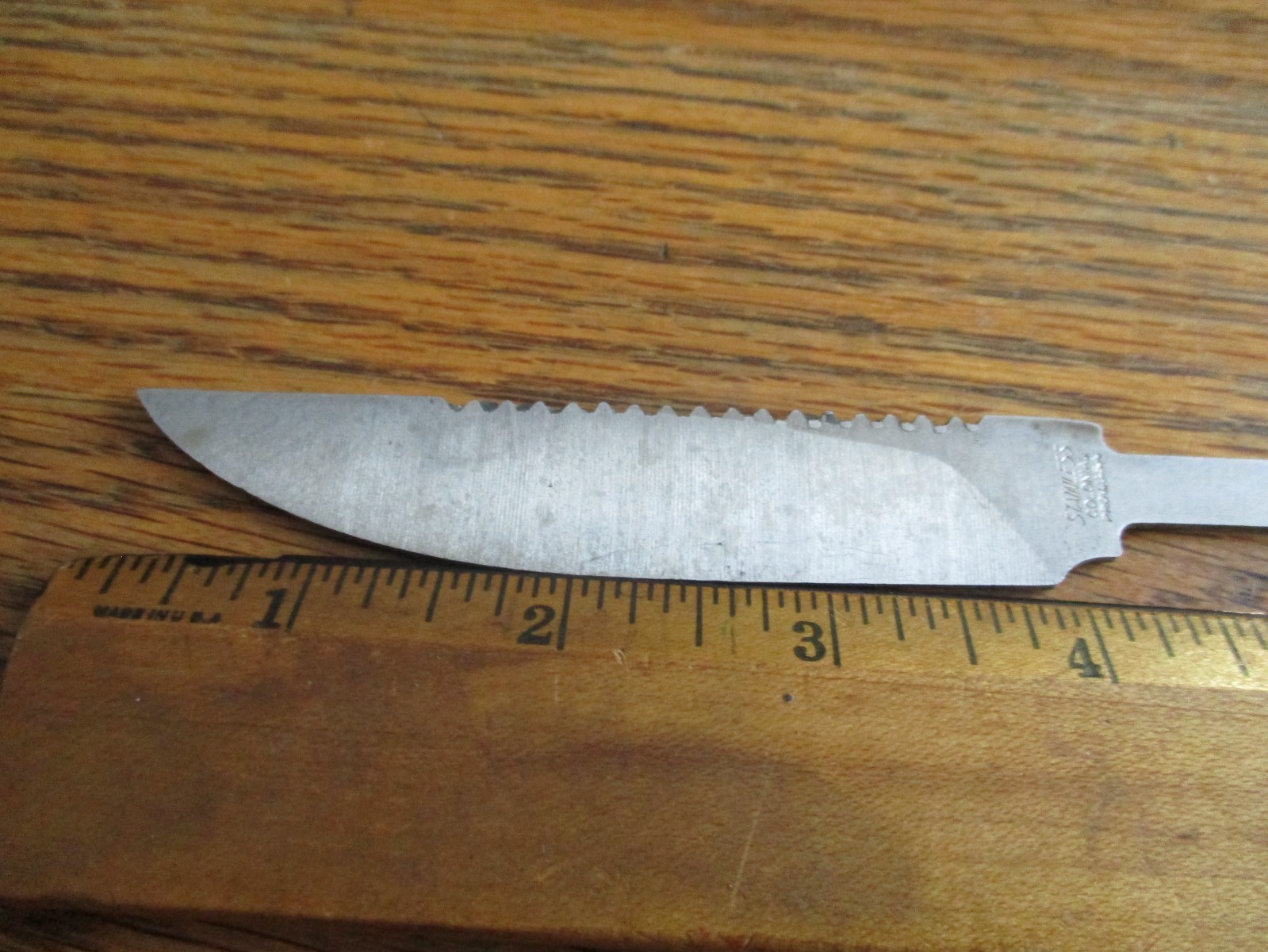 15 Stainless Steel Saw Back Knife Blade Blank Blank's NOS Colonial Knife USA