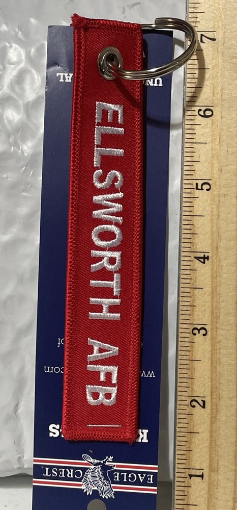 Keychain- Ellsworth Air Force Base, SD Red Keychain - New